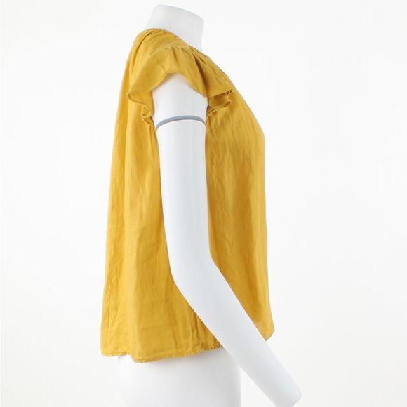 Velvet by Graham & Spencer Coco Linen Flutter Sleeve Blouse - Picture 5 of 5